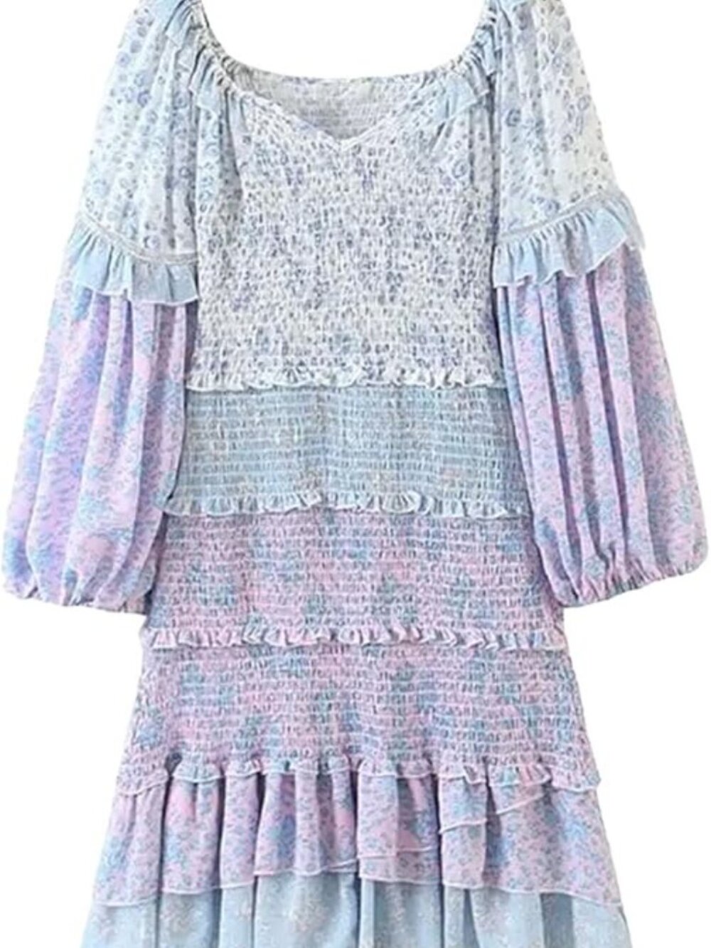 NWT SundayUp Floral Smocked Tiered Mini Dress